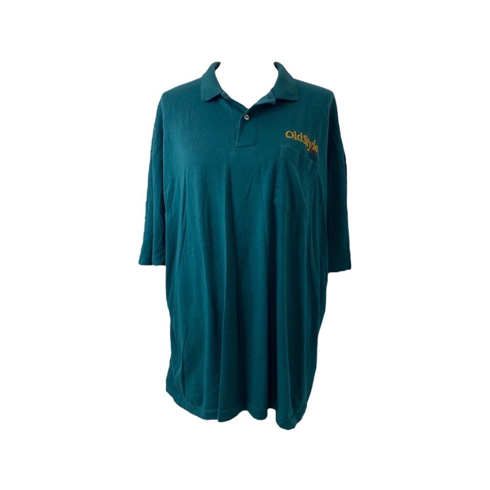 Outer Banks Men's Polo Shirt Green Vintage Oldstyle Beer Short Sleeve Size 2XL